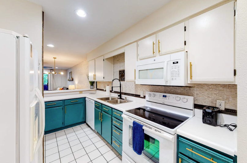 Stylish boho vacation rental interior